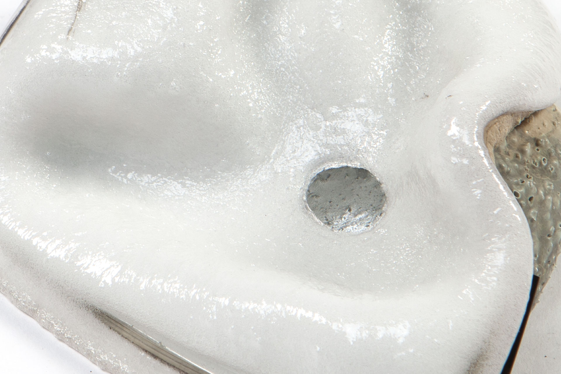 Close view of sculptural work using automotive materials, Post Motor City S